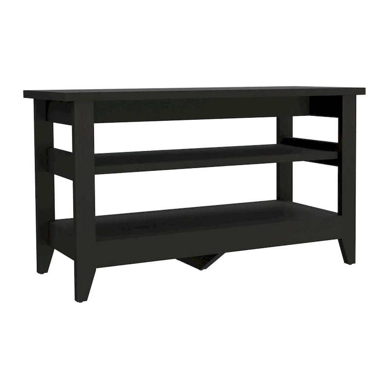 Storage Bench with 4 Legs & 2 Open Shelves | Entryway Shoe Bench | Modern Style