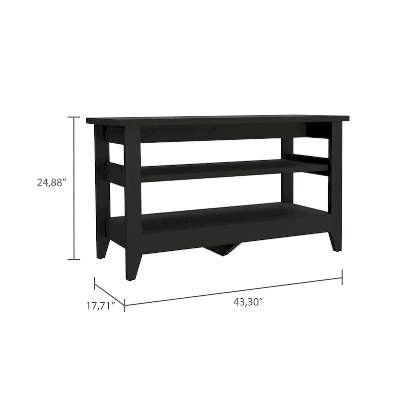 Storage Bench with 4 Legs & 2 Open Shelves | Entryway Shoe Bench | Modern Style