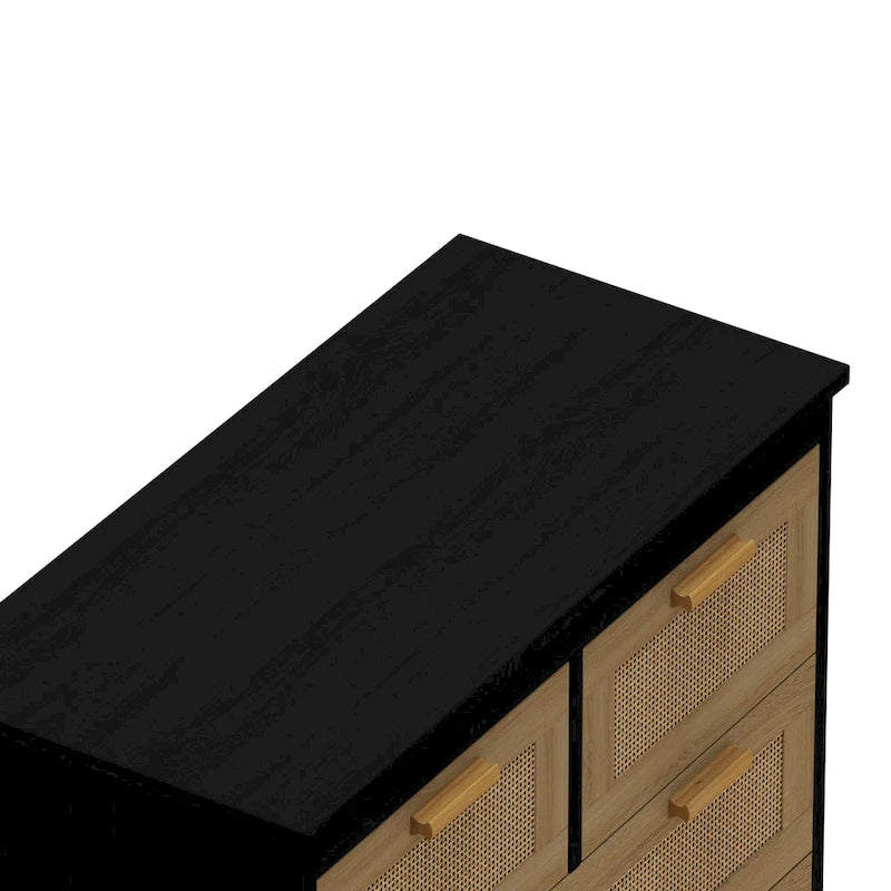 4 Drawers Rattan Cabinet,for Bedroom,Living Room,Dining Room,Hallways