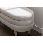 Velvet Fabric Storage Bench Bedroom Bench With Wood Legs For Living Room Bedroom Indoor